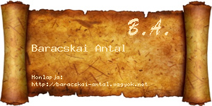 Baracskai Antal névjegykártya